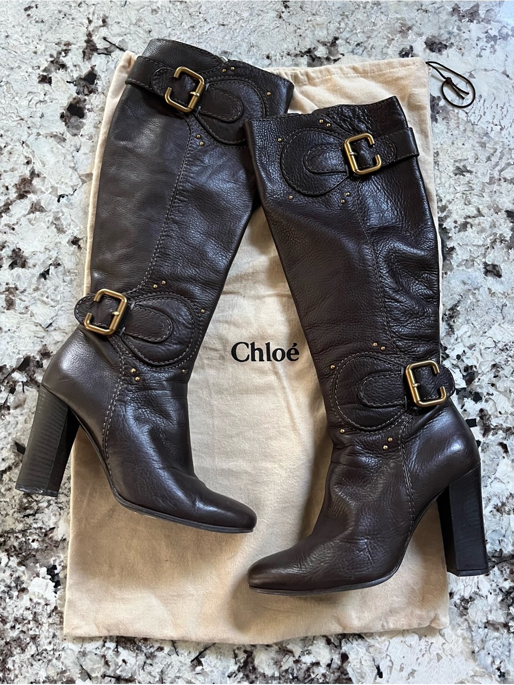 Vintage Chloe Paddington Brown Leather Boots 39/8.5